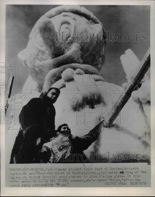 1953 Press Photo Hanover NH Vassar student Alice Pack & Alex Clark - Historic Images