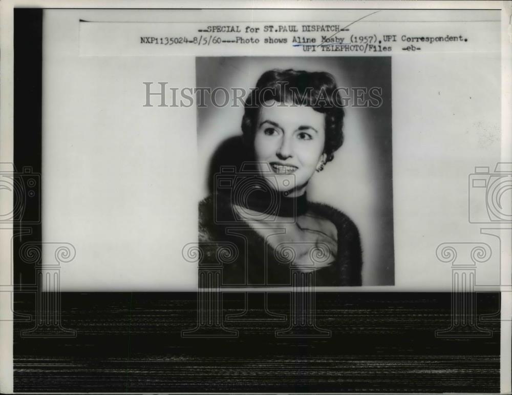 1960 Press Photo UPI Correspondent Aline Mosby - Historic Images