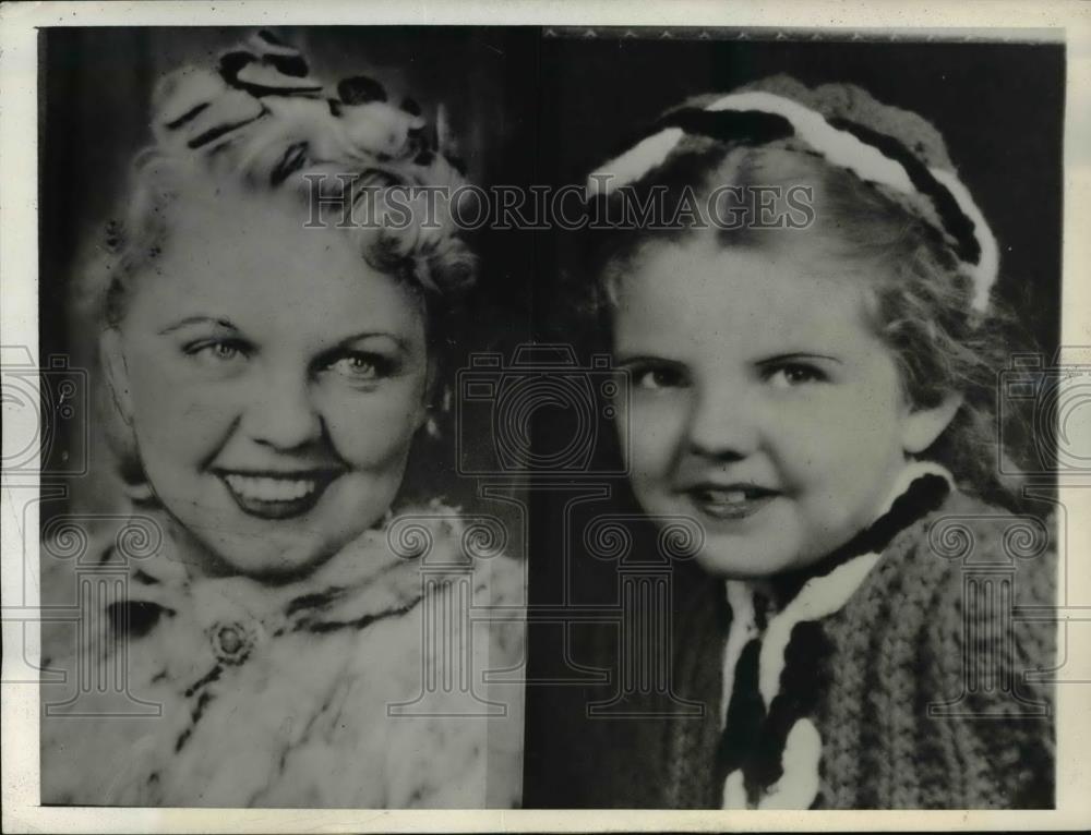 1943 Press Photo Mrs Elindre Johnson Satterlee held of abducting Mary Ann - Historic Images