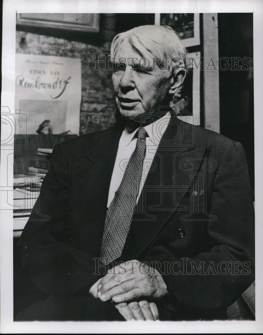 1952 Press Photo Famous poet Carl Sandburg celebrates 75th birthday - Historic Images