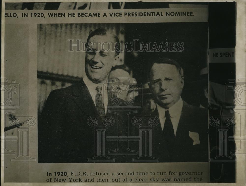 1946 Press Photo Pres. F. D. Roosevelt and James Cox, Democratic Presidential ti - Historic Images