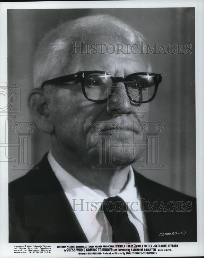 1969 Press Photo Spencer Tracy in Guess Who's Coming to Dinner - Historic Images