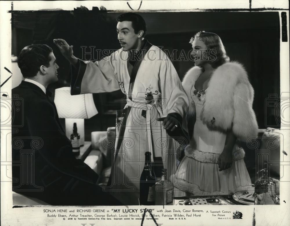 1938 Press Photo Sonja Henie & Richard Greene in My Lucky Star - Historic Images