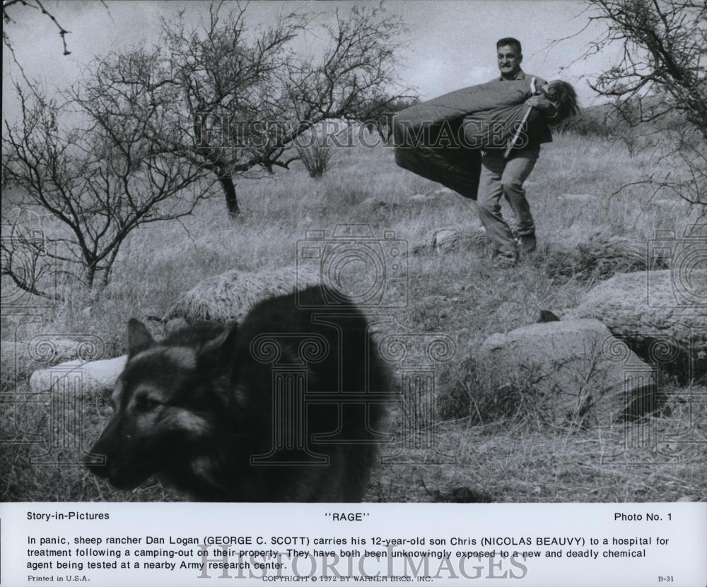 1974 Press Photo George C. Scott stars as Dan Logan in Rage - Historic Images