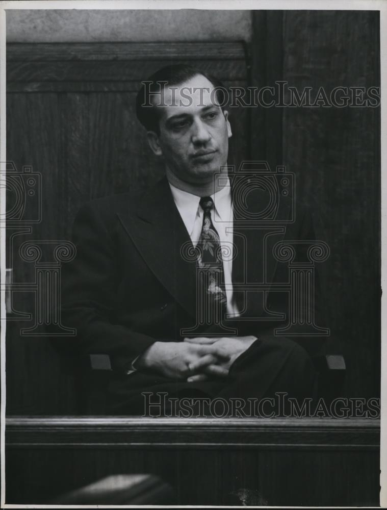 1946 Press Photo Thomas C Sanfilippo On Witness Stand Murder  Trial - Historic Images