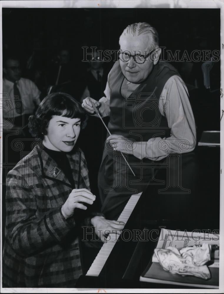 1953 Press Photo Eunice Podis Pianist Dr Rudolph Ringwall Assoc Director - Historic Images