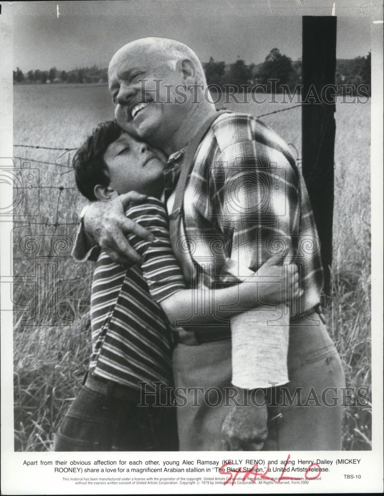1980 Press Photo Kelly Reno & Mickey Rooney in The Black Stallion - Historic Images