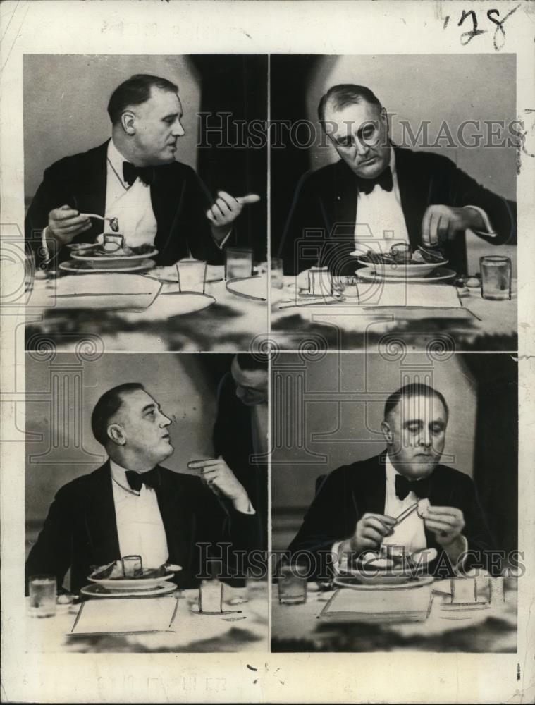 1938 Press Photo Roosevelt enjoys dinner at a recent New York function - Historic Images