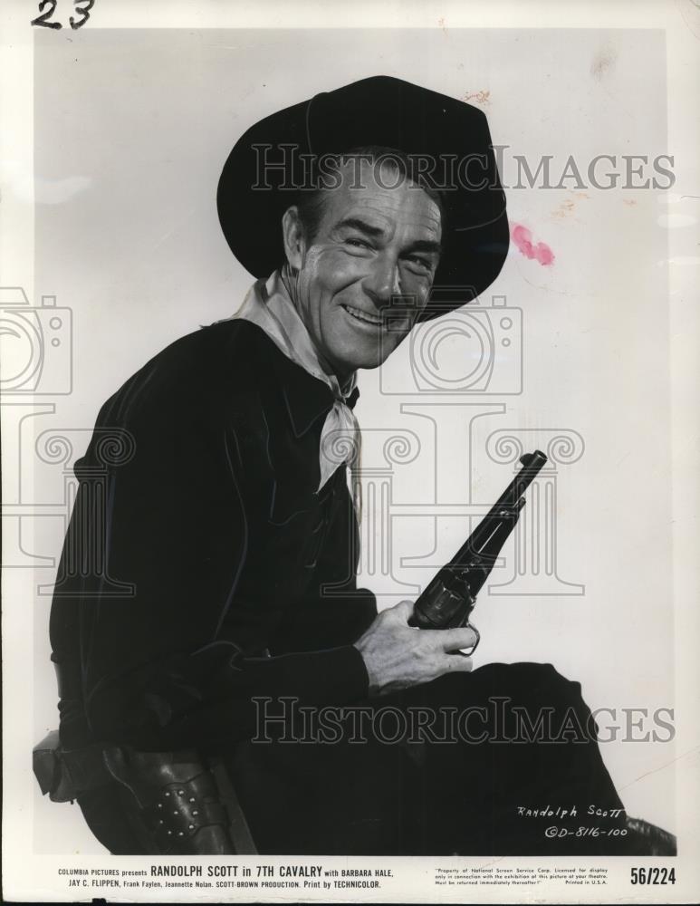 1956 Press Photo Randolph Scott Movie Actor - Historic Images
