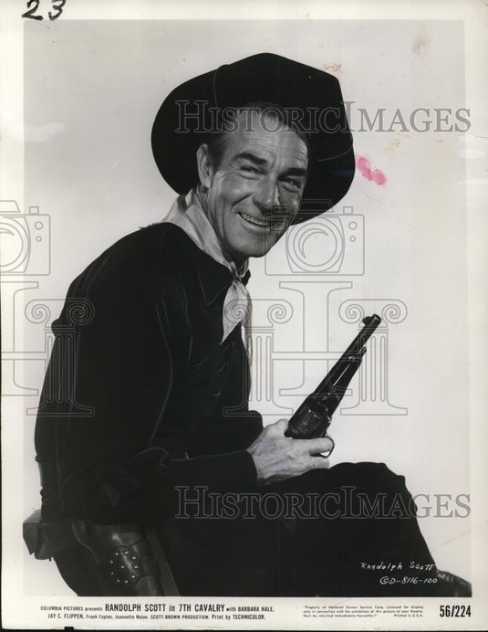 1956 Press Photo Randolph Scott Movie Actor - Historic Images