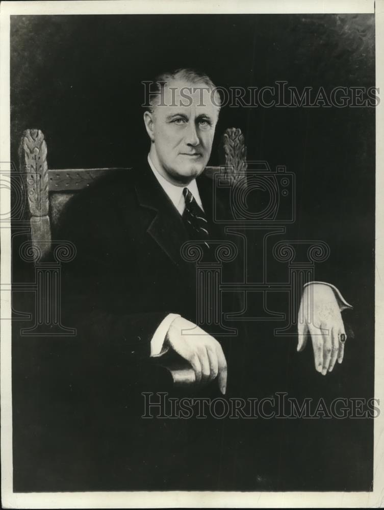 1932 Press Photo Portrait of Franklin Delano Roosevelt by Lorenzo Deneveres - Historic Images