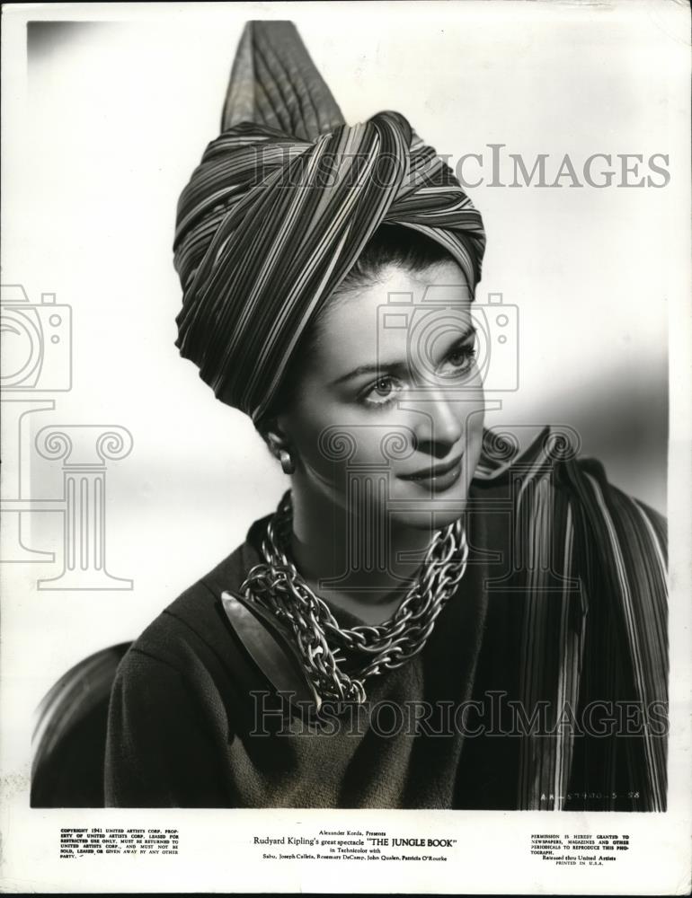 1942 Press Photo Rosemary de Camp in The Jungle book - Historic Images