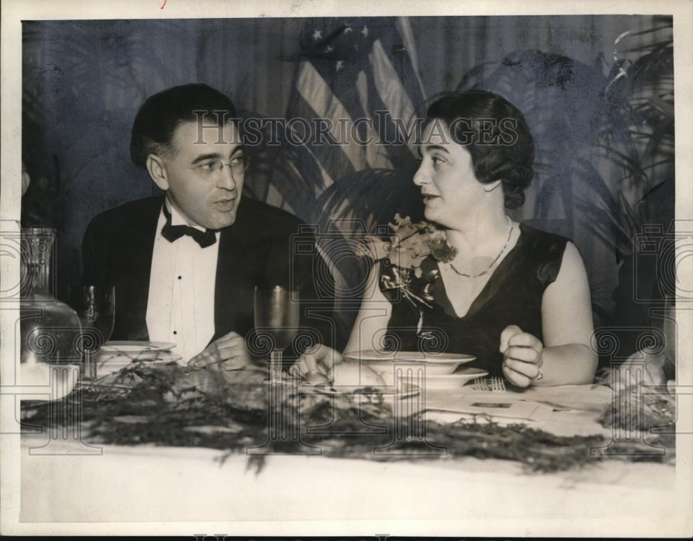 1937 Press Photo Rabbi Dr Abba Hillin Silver of Cleveland &amp; Mrs Silver - Historic Images