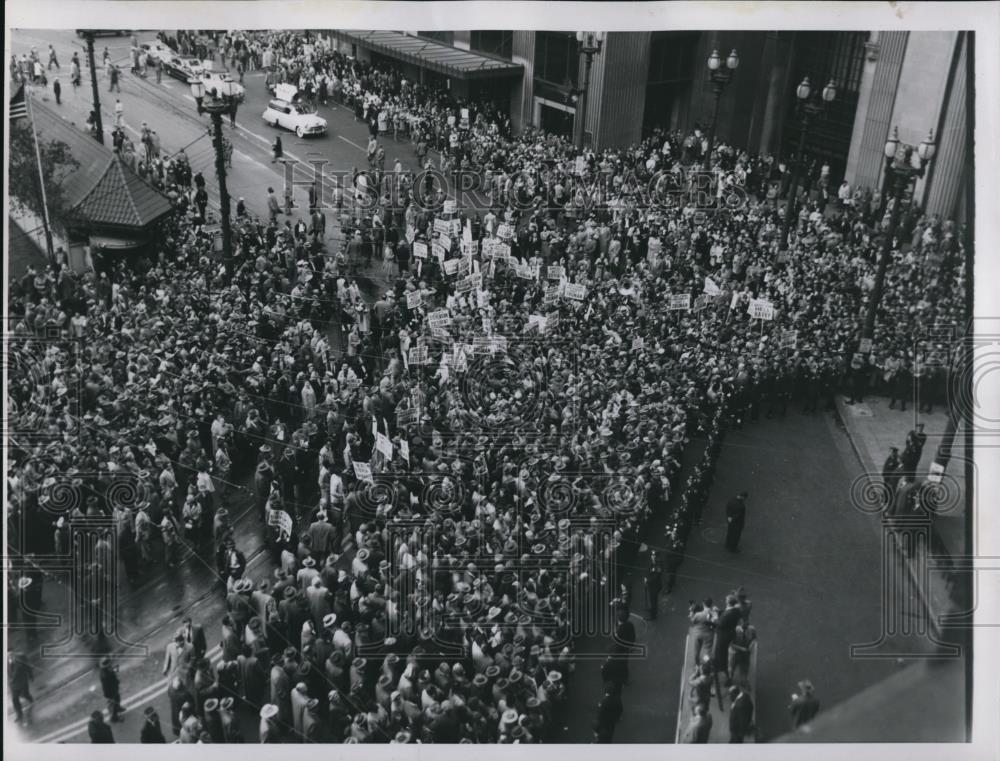 1952 Press Photo Pres. Harry S. Truman visit to Cleveland - Historic Images