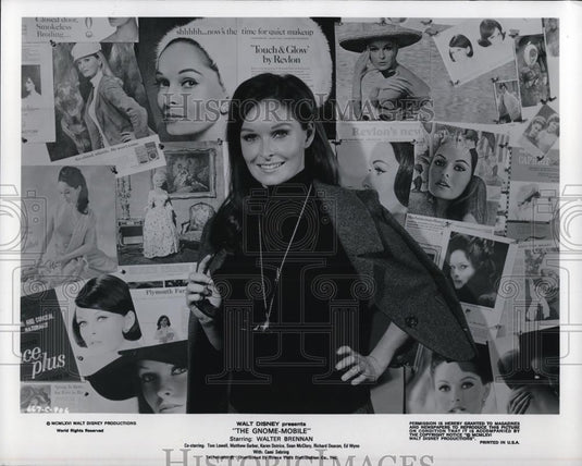 1967 Press Photo Cami Sebring in THe Gnome Mobile - Historic Images