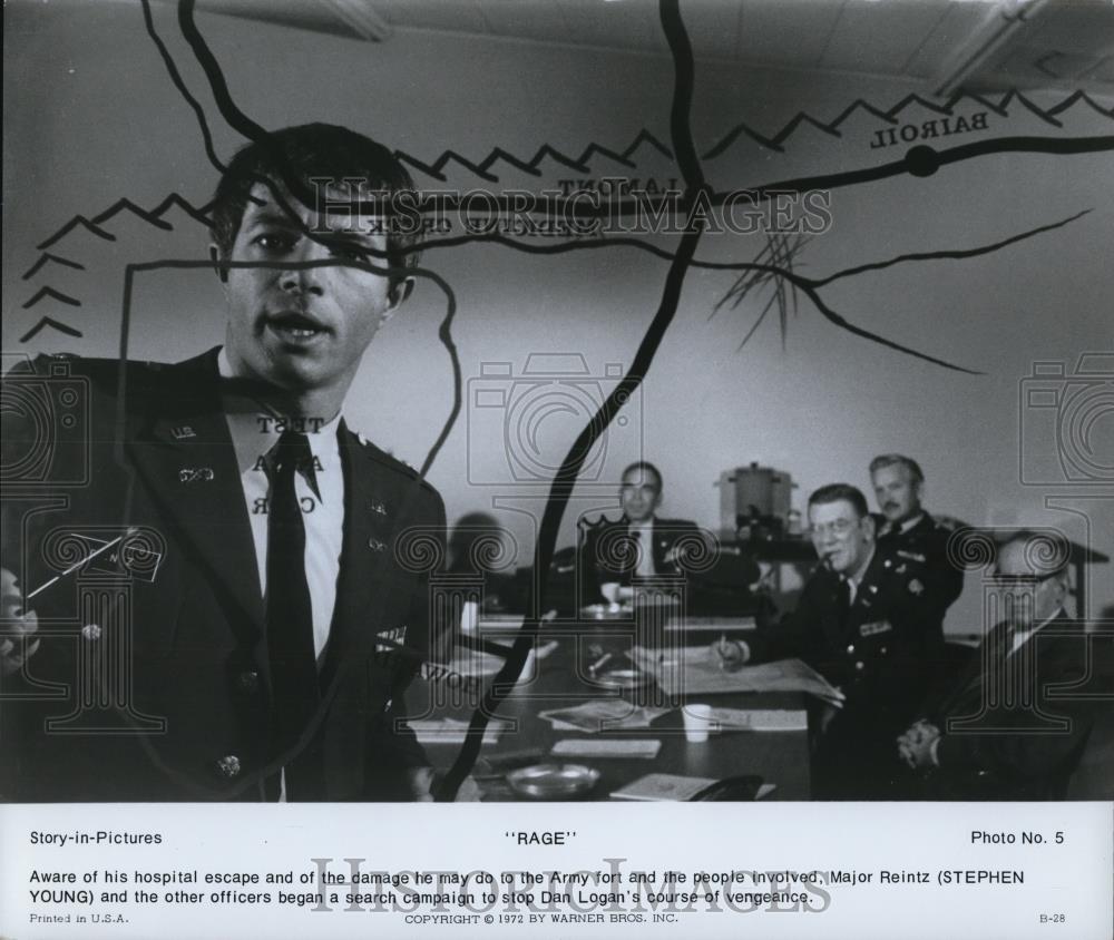1974 Press Photo Stephen Young stars as Major Reintz in Rage - Historic Images