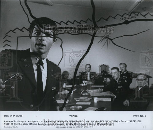 1974 Press Photo Stephen Young stars as Major Reintz in Rage - Historic Images