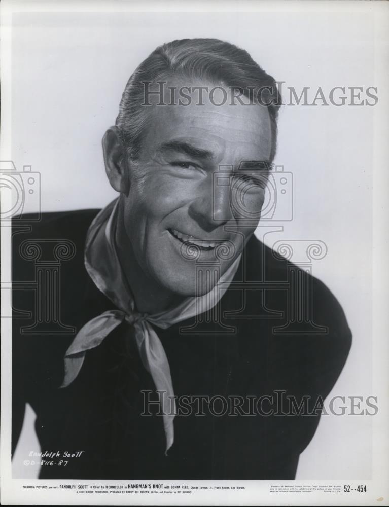 1952 Press Photo Randolph Scott Hangmans Know - Historic Images