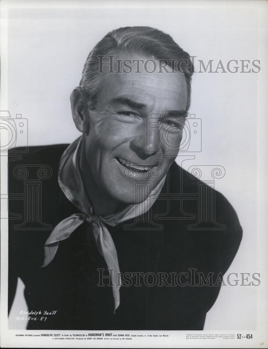 1952 Press Photo Randolph Scott Hangmans Know - Historic Images