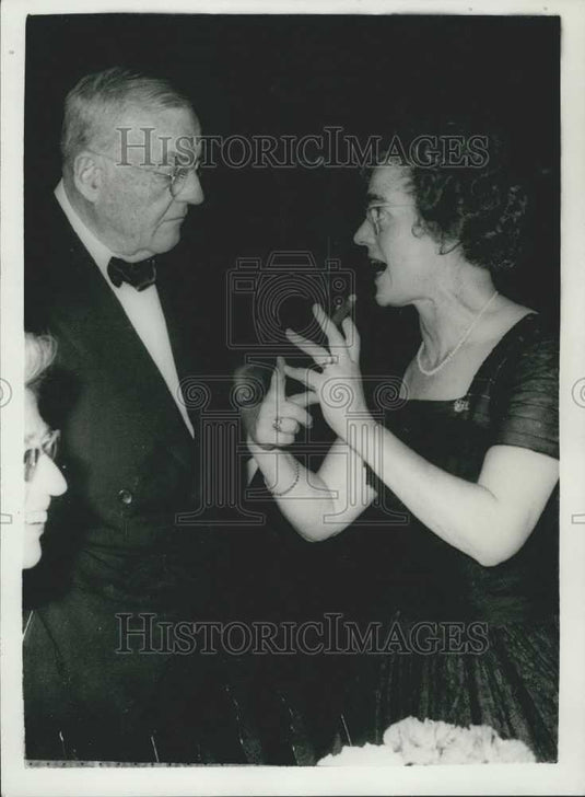 1958 Press Photo Denmark's Female Secretary of Church Bodil Koch Enjoys Cigar - Historic Images
