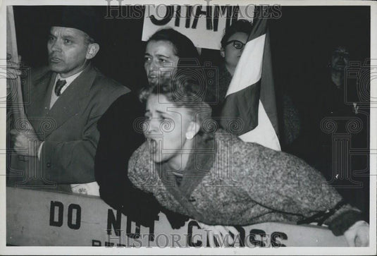 1956 Press Photo Demonstration of Hungarians in New York - Historic Images
