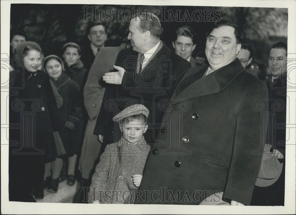 1956 Press Photo Soviet Minister George Malenkov and delegation - Historic Images