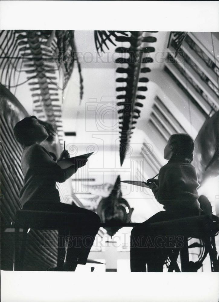 Press Photo Students Sit And Draw What They See - Historic Images