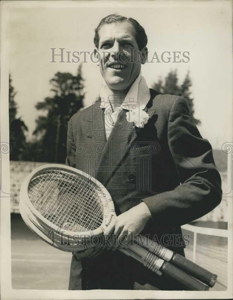 1955 Press Photo British Hard Courts Lawn Tennis Championships Tony Mottram - Historic Images