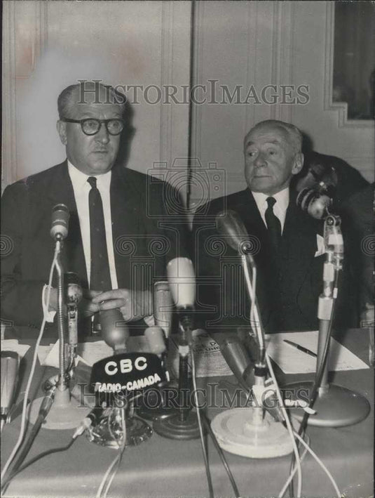 Press Photo Guy Mollet Press Conference - Historic Images