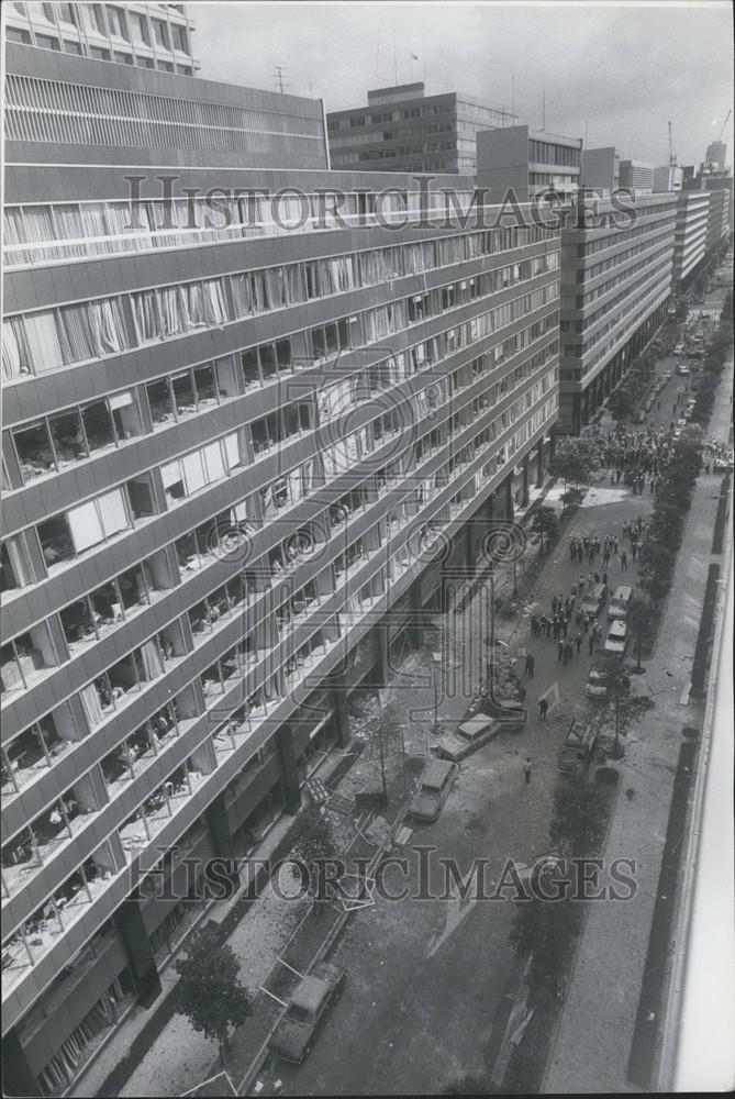 1974 Press Photo Marunochi Street, Tokyo, where an explosive was exploded - Historic Images