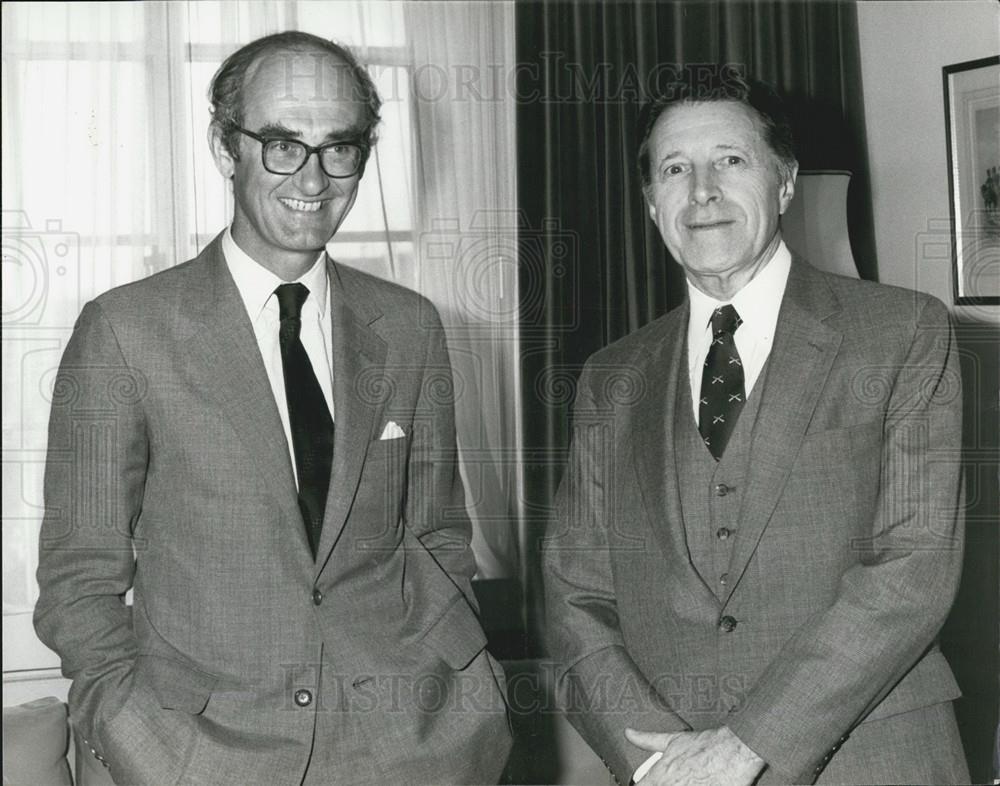 1981 Press Photo John Nott, Secretary Defense England, Casper Weinberger - Historic Images