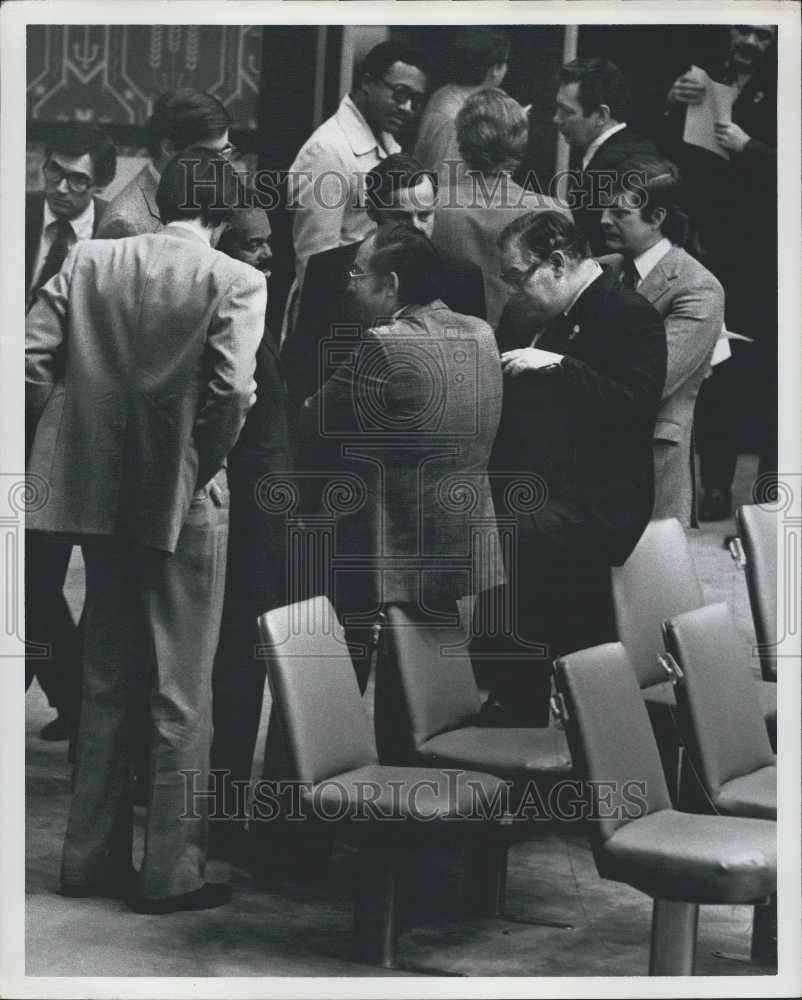 1978 Press Photo Adriaan Eksteen, Donald F McHenry and Ivor Richard QC - Historic Images