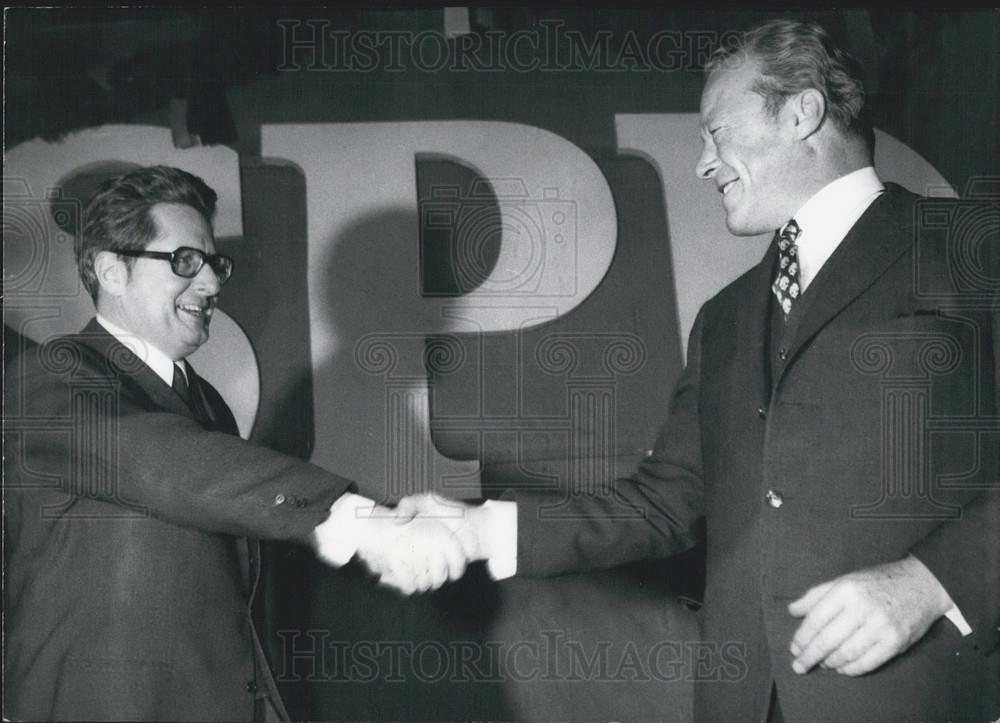 1971 Press Photo federal Chancellor Brandt and DrHans Jochen Vogel - Historic Images