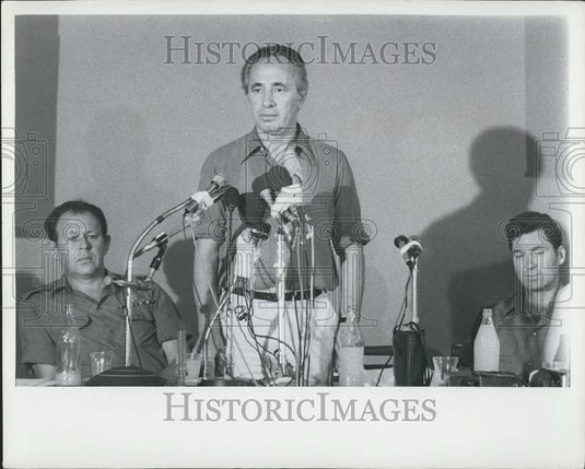 Press Photo Israeli Chief of Staff Gen Mordchai Gur,Shimon Perez,GenDan Shomron - Historic Images