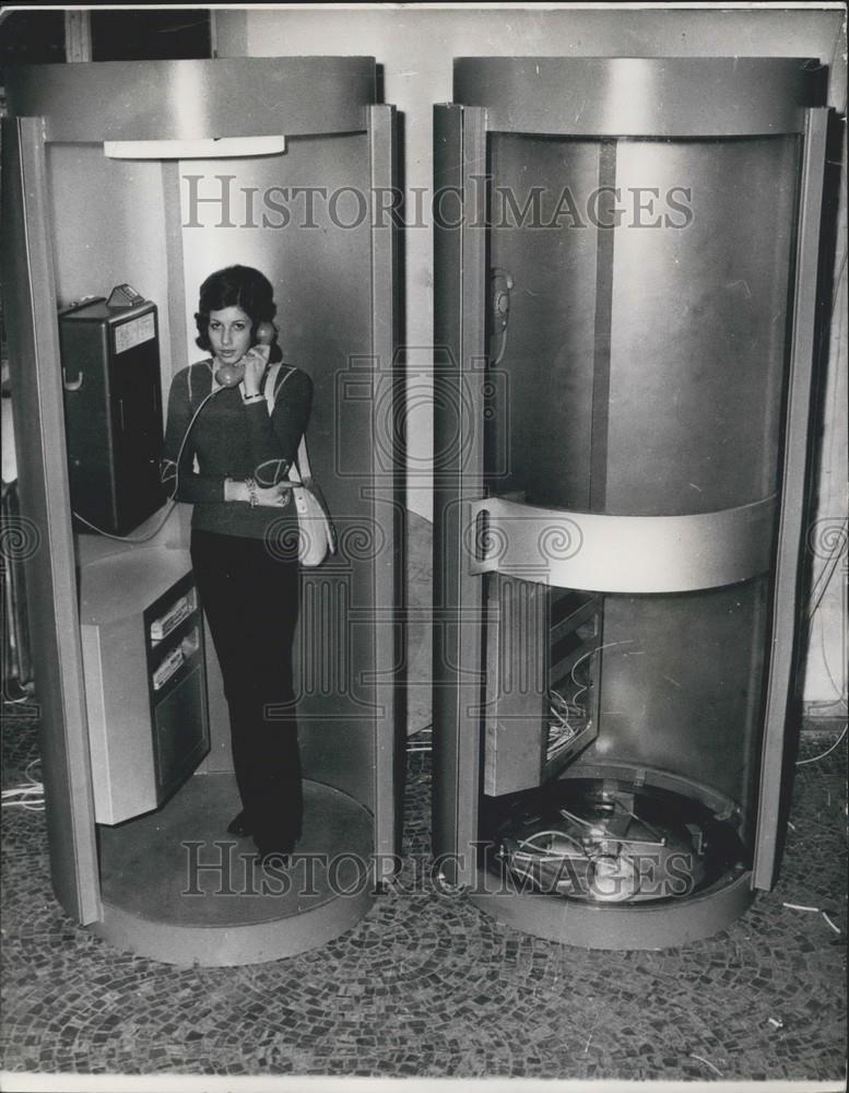 1971 Press Photo New Type Of Telephone Kiosks For Munich Olympic Site - Historic Images