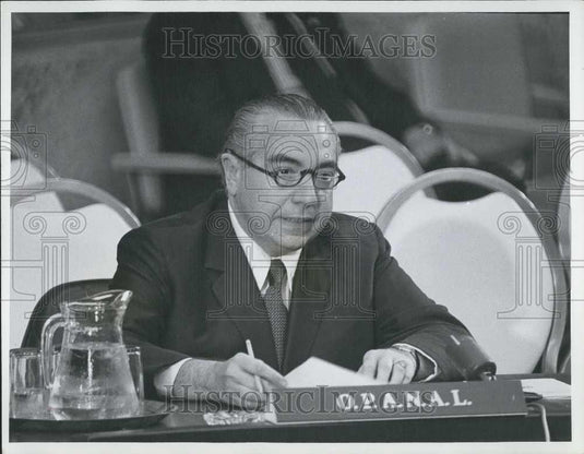 1973 Press Photo Security Council Hears Statement Made By Chile's - Historic Images