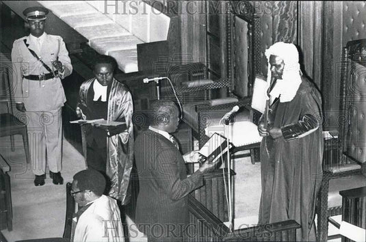 Press Photo President Daniel Arap Moi Kenya Sworn In MP Baringo Fred Mati - Historic Images