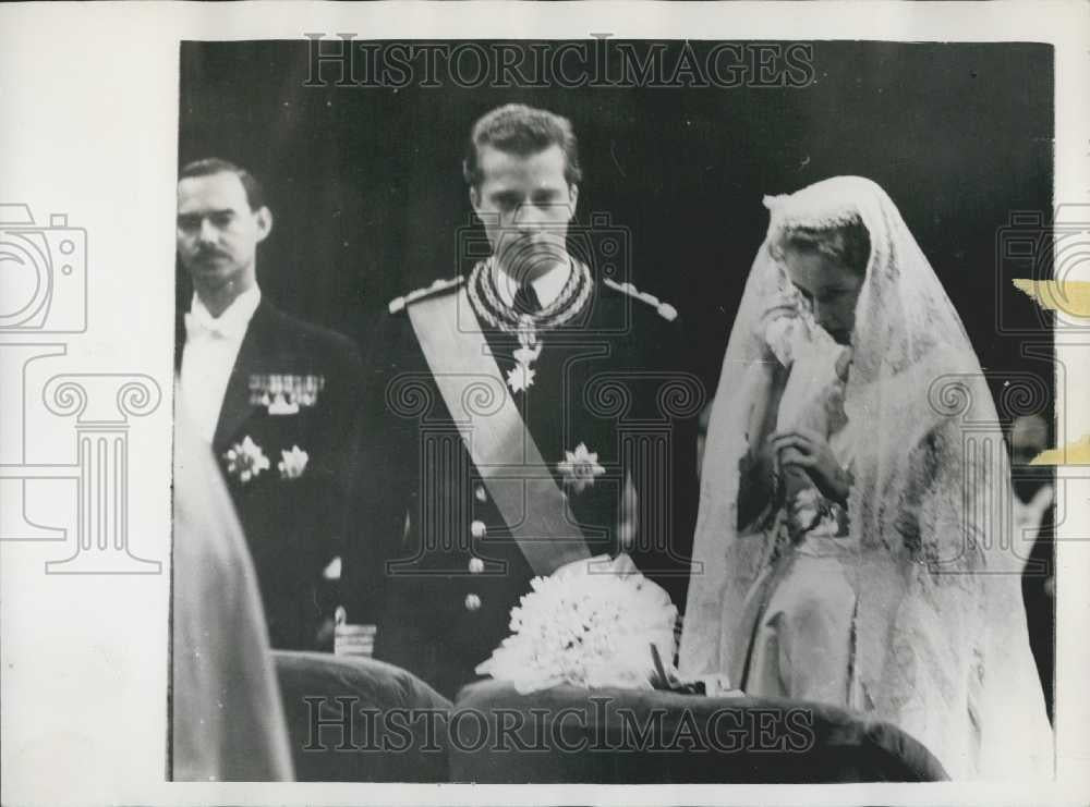 1959 Press Photo Princess Paola Ruffo Di Calabria weds Prince Albert Of Liege - Historic Images