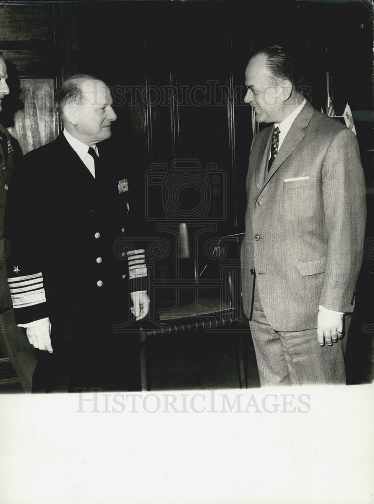 Press Photo Greek PM Mr. George Papadopoulos &amp;  Admiral Rivero - Historic Images