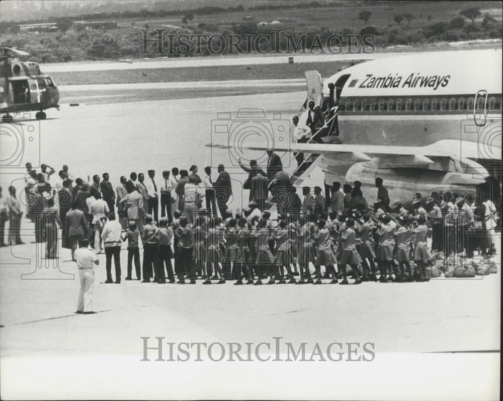 1980 Press Photo Joshua Nkomo Arrives In Salisbury Rhodesia - Historic Images