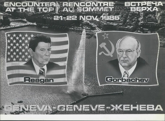 1985 Press Photo President Ronald Reagan & Soviet Leader Gorbatchev Pictures - Historic Images