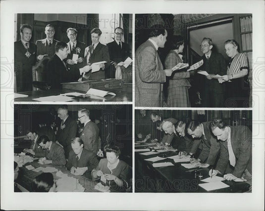 1955 Press Photo British General Election Voting Process For Parlliament - Historic Images
