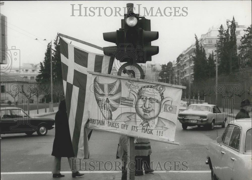 Press Photo Demonstration on British Embassy, Athens - Historic Images