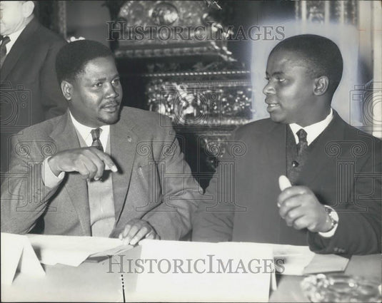 1974 Press Photo Rev. Ndabaniugi Sithole & Joshua Nkomo - Historic Images