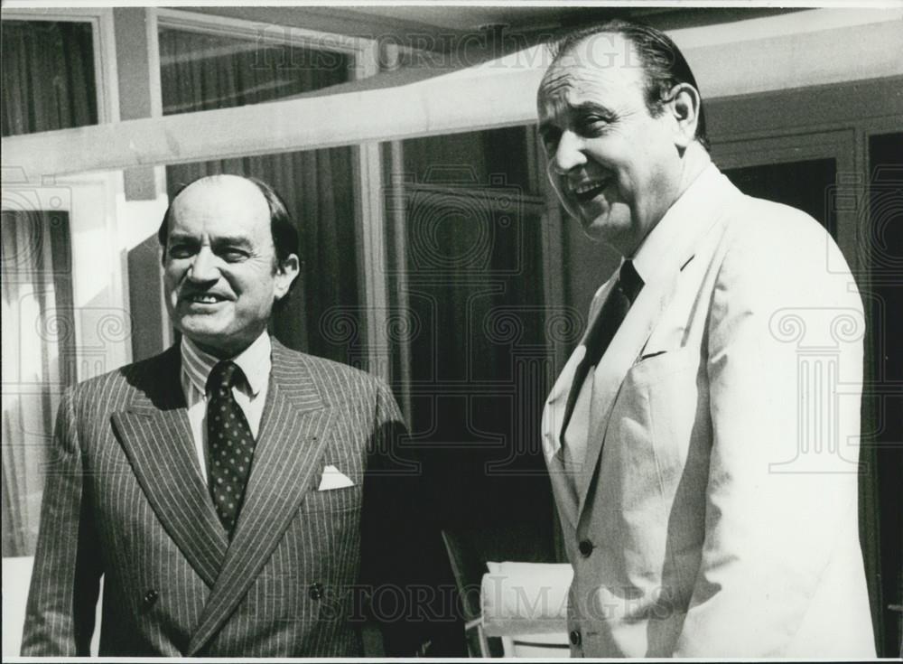 Press Photo French Foreign Minister C Cheysson &amp; W Ger For Min Hans D Genscher - Historic Images