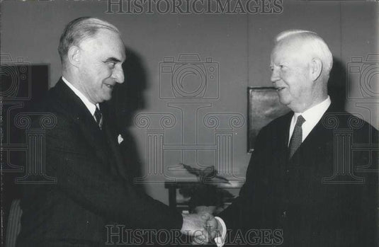 1962 Press Photo President Lubke received General Clay - Historic Images