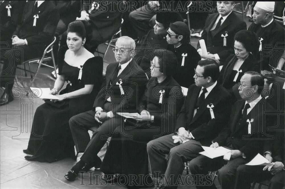 1975 Press Photo National Funeral For Former Japanese Prime Minister Sato - Historic Images
