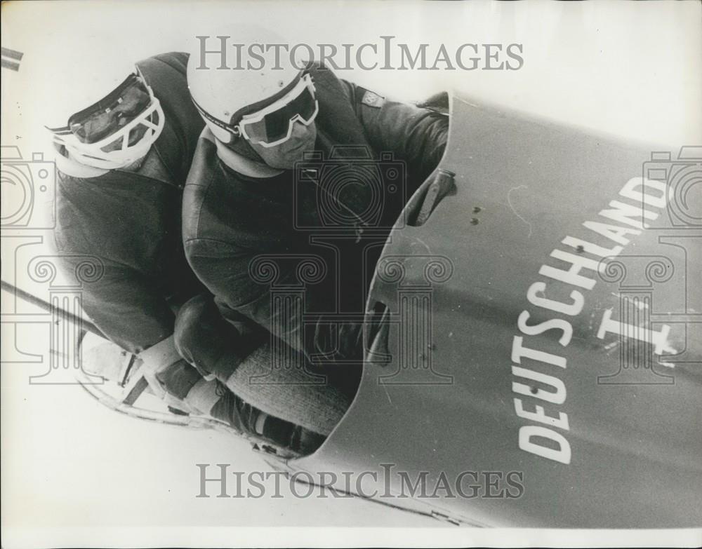 1970 Press Photo West Germany Wins World Two Man Bobsled Championship - Historic Images