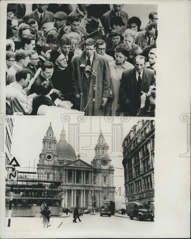 1964 Press Photo St. Paul's Cathedral Protest Meeting J. K. Figg - Historic Images