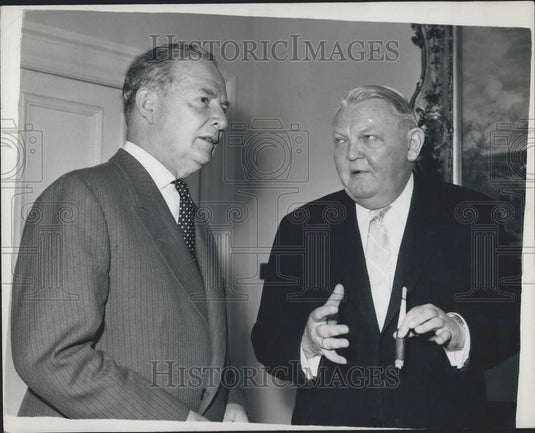 1962 Press Photo Economics Minister Erhard London Treasury Talks Common Market - Historic Images